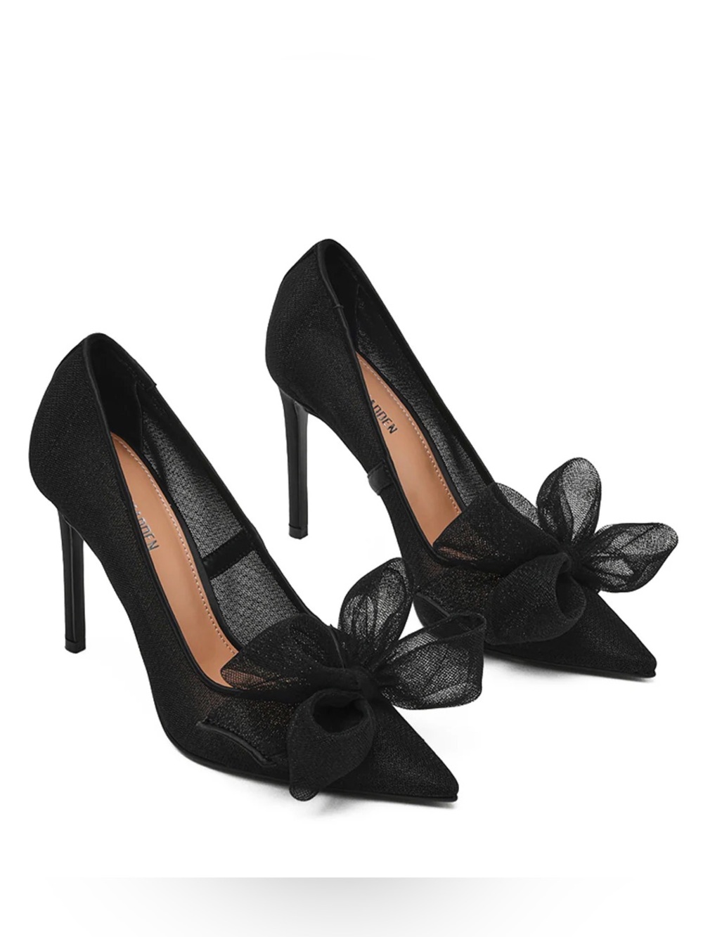 Steve Madden Black Pointed-Toe Stiletto Pump with Bow, TAFFY BLACK - Picture 4 of 6